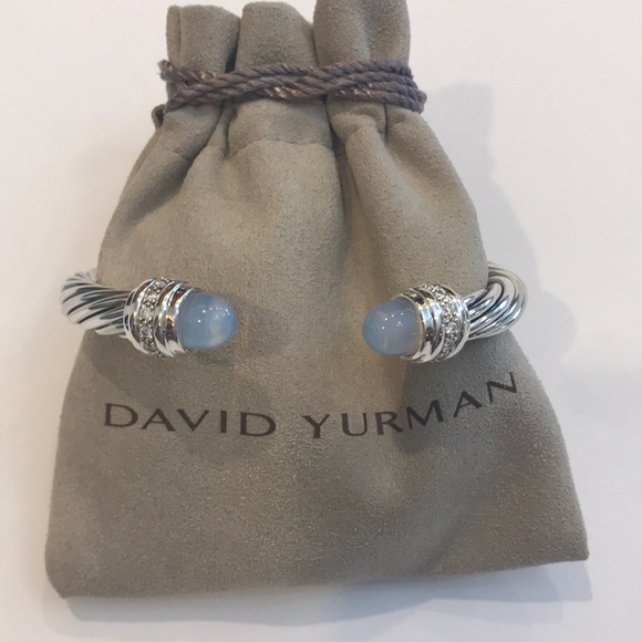 ♥️♥️SOLD♥️♥️DAVID YURMAN 7mm Moonstone & Diamond - Picture 4 of 13